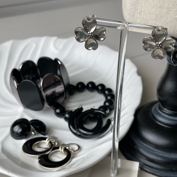 BLACK SILVER MIXED|Metal Acrylic Jewelry Lot|Mix & Match - Picture 5 of 12